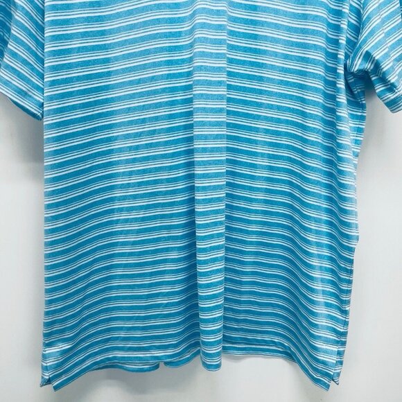 Nike Golf Dri Fit Polo Shirt Size 2XL Men’s Striped Blue Logo Short Sleeve New - Picture 6 of 9